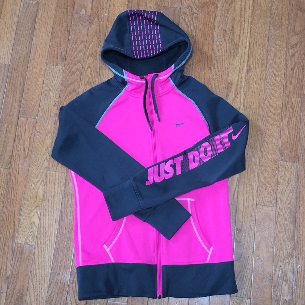 Nike ThermaFit Womens Med Full Zip Hood Thumb Hole